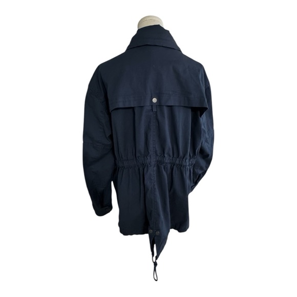 ATM Stripe Field Jacket Navy‎ Blue Size L Hoodie Hood Utility Casual Relaxed Fit - Picture 6 of 11